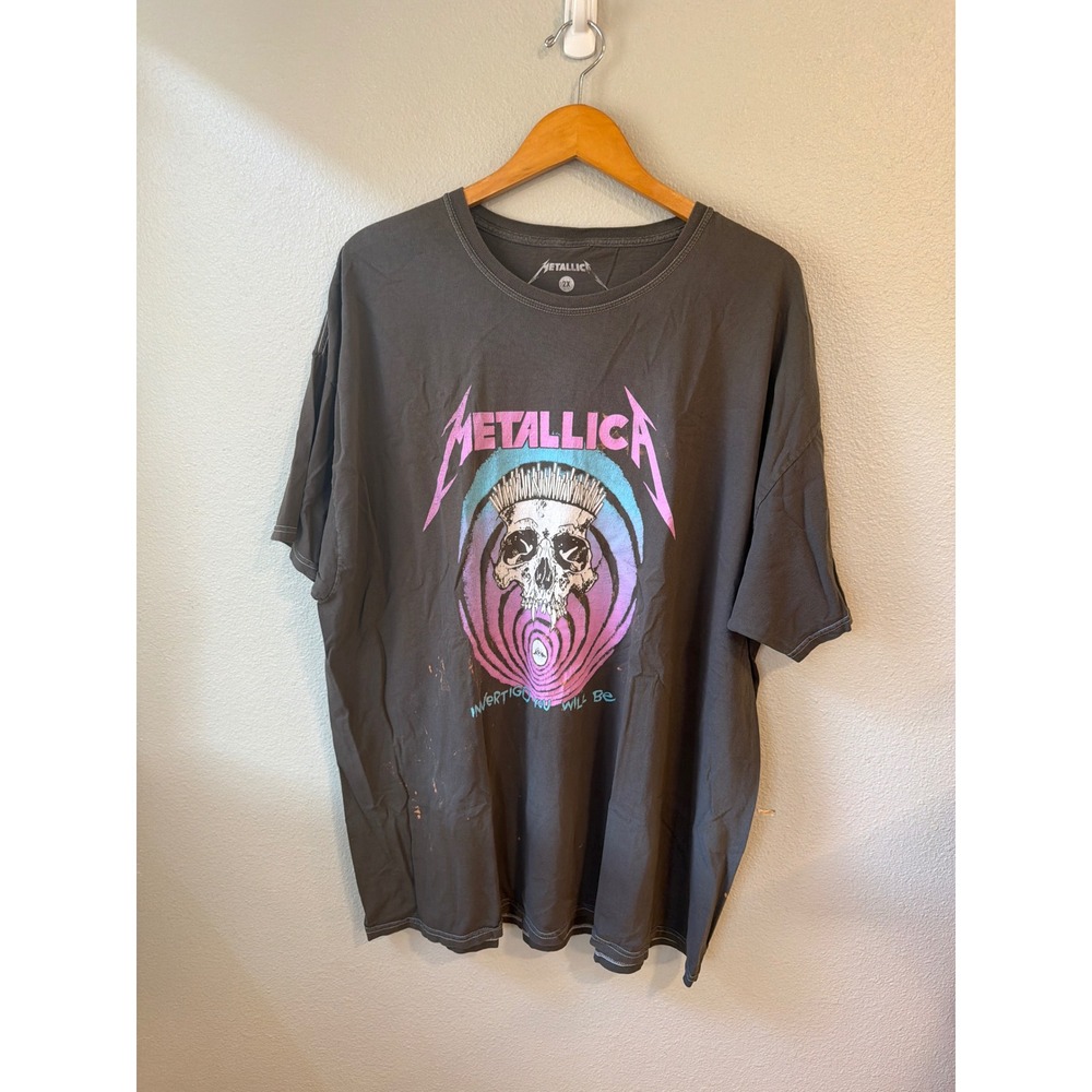 Metallica Graphic T-Shirt Mens 2X Charcoal Grey In Vertigo You Will Be Skull Tee